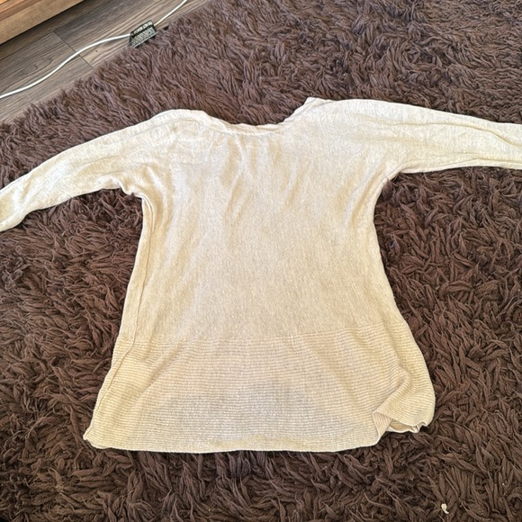 Nic+ Zoe linen Top Knit Beige Transitional Color Fall Quality  Size small - Picture 5 of 7